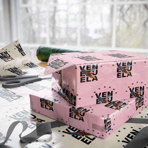 Venezuela Pride Flying Macaw Wrapping Paper Roll Ara Macao Guacamaya Venezuelan Pride Tropical Bird TS02 Light Pink Print Your Wear