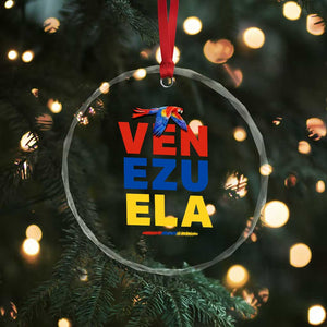 Venezuela Pride Flying Scarlet Macaw Crystal Glass Ornament Ara Macao Guacamaya Venezuelan Pride Tropical Bird TS02 Print Your Wear