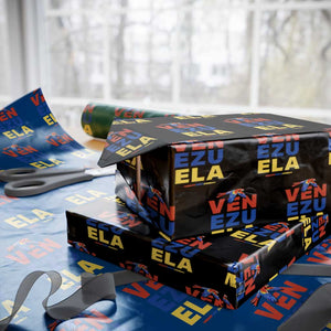 Venezuela Pride Flying Scarlet Macaw Wrapping Paper Roll Ara Macao Guacamaya Venezuelan Pride Tropical Bird TS02 Black Print Your Wear