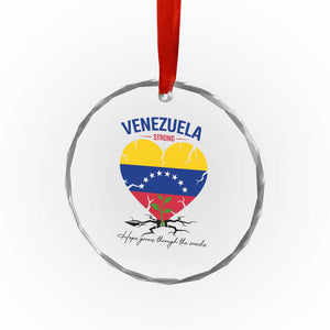 Venezuela Strong Healing Support Crystal Glass Ornament Hope Grows Through Cracks Venezuelan Flag Heart TS02 Print Your Wear