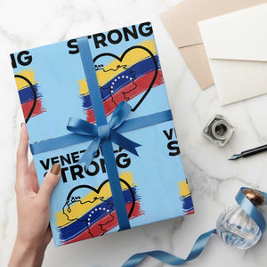 Venezuela Strong Pray and Support Wrapping Paper Roll Solidarity Patriotic Venezuelan Flag Map Heart