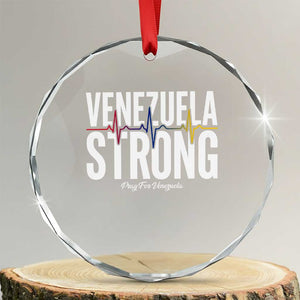 Venezuela Strong Venezuelan Heartbeat Crystal Glass Ornament Solidarity Resilience Hope and Prayer