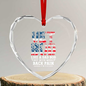 Vet Bod Heart Crystal Glass Ornament Funny Military Veteran Dad Bod American Flag TS10 Transparent Glass 3'' Heart Print Your Wear