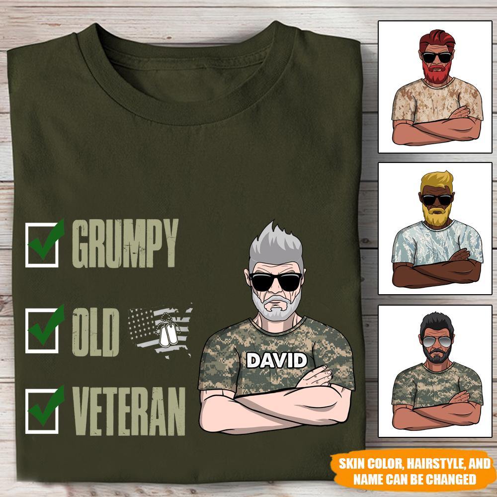 Personalized Veteran T Shirt Grumpy Old Veteran CTM Custom - Printyourwear