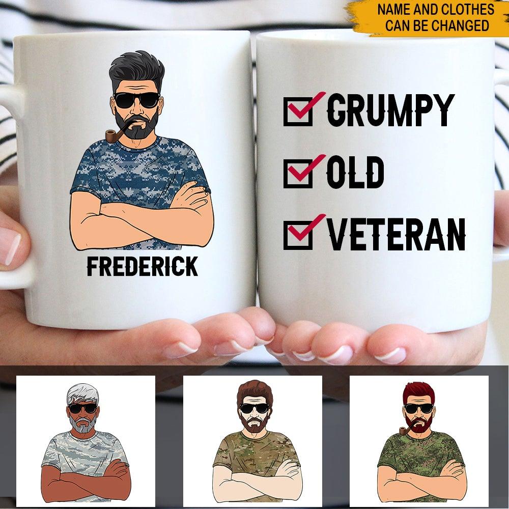 Personalized Mug Grumpy Old Veteran CTM One Size 11oz size Custom - Printyourwear