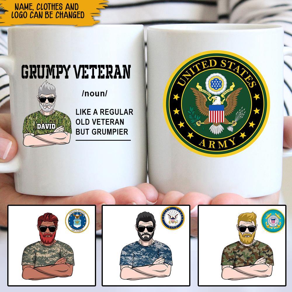 Personalized Mug Grumpy Veteran Like A Regular Old Veteran But Grumpier CTM One Size 11oz size Custom - Printyourwear