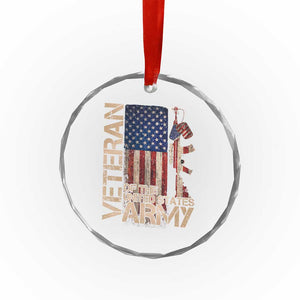 Veteran Of The United States Crystal Glass Ornament Army US Flag Veteran Patriotic TS10 Print Your Wear