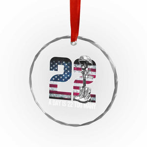 Veteran Suicide Awareness Crystal Glass Ornament 22 A Day is 22 Too Many Veteran Lives Matter TS02 Print Your Wear
