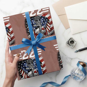 Veteran Suicide Awareness Wrapping Paper Roll 22 A Day Is 22 Too Many Vintage American Flag TS11 Mocha Print Your Wear