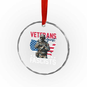 Veterans Against Fascists Crystal Glass Ornament Patriotic Soldier Vintage American Flag TS11 Print Your Wear