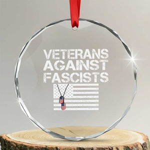 Veterans Against Fascists Crystal Glass Ornament Patriotic Soldier Vintage American Flag Dog Tag TS11 Transparent Glass 3'' Circle Print Your Wear