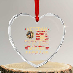 Veterans Are Not Suckers Or Losers Heart Crystal Glass Ornament Vintage Old 1776 Vintage Flag We The People Veteran Patriotic TS10 Transparent Glass 3'' Heart Print Your Wear