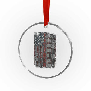 Veterans Valor Service Patriot Hero Sacrifice Courage Honor Crystal Glass Ornament American Flag TS11 Print Your Wear