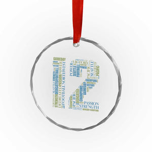 Victory And Strength Number 12 Typography Crystal Glass Ornament Gift For Football Lovers