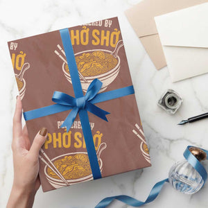 Vietnamese Pho Wrapping Paper Roll Funny Vietnam Foodie Food Humor TS10 Mocha Print Your Wear
