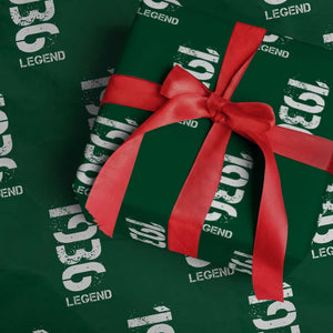 Vintage 1936 Legend Wrapping Paper Roll 90th Birthday Gifts Special Milestone