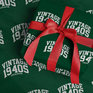 Vintage 1940s Limited Edition Wrapping Paper Roll Vintage Varsity Funny Cool 1940 Theme TS10 Green Print Your Wear