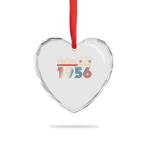 Vintage 1956 70th Birthday Gifts Heart Crystal Glass Ornament 70 Year Old Favors
