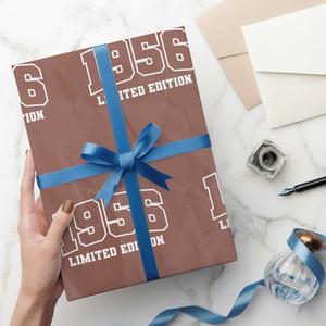 Vintage 1956 Limited Edition Wrapping Paper Roll 70 Year Old Gift Retro Varsity 70th Birthday TS10 Mocha Print Your Wear