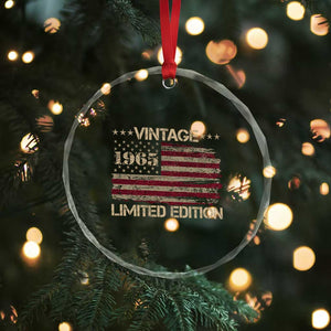 Vintage 1965 Birthday Crystal Glass Ornament Limited Edition Retro American Flag TS10 Print Your Wear