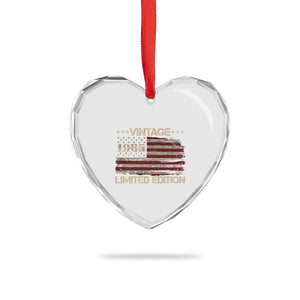 Vintage 1965 Birthday Heart Crystal Glass Ornament Limited Edition Retro American Flag TS10 Print Your Wear