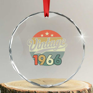 Vintage 1966 Crystal Glass Ornament 60 Year Old 60th Birthday Gifts TS10 Transparent Glass 3'' Circle Print Your Wear