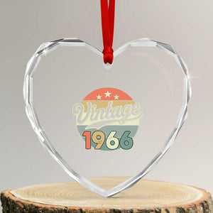 Vintage 1966 Heart Crystal Glass Ornament 60 Year Old 60th Birthday Gifts TS10 Transparent Glass 3'' Heart Print Your Wear