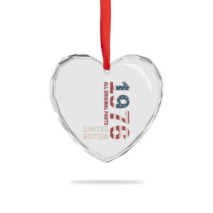 Vintage 1976 All Original Parts Heart Crystal Glass Ornament Patriotic US Flag 50th Birthday Gift TS02 Print Your Wear