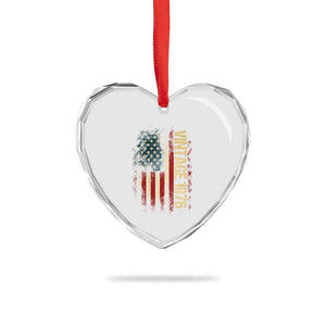Vintage 1976 Distressed American Flag Heart Crystal Glass Ornament Patriotic 50th Birthday Graphic TS02 Print Your Wear