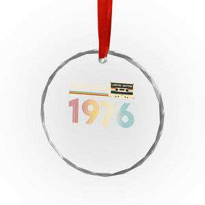 Vintage 1976 Retro Cassette Tape Graphic Crystal Glass Ornament Awesome Since 1976 Birthday Gift TS02 Print Your Wear