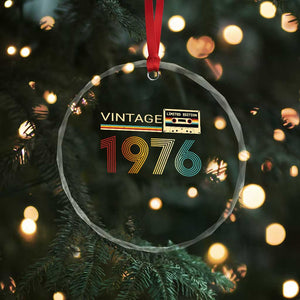 Vintage 1976 Retro Cassette Tape Graphic Crystal Glass Ornament Awesome Since 1976 Birthday Gift TS02 Print Your Wear