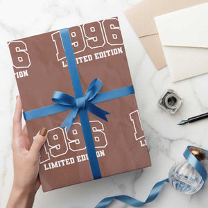 Vintage 1996 Limited Edition Wrapping Paper Roll 30 Year Old Gift Retro Varsity 30th Birthday TS10 Mocha Print Your Wear