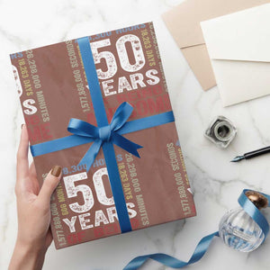 Vintage 50 Years Of Being Awesome Wrapping Paper Roll 50th Birthday Legend Gift Idea TS12 Mocha Print Your Wear