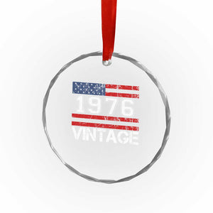 Vintage 50th Birthday Crystal Glass Ornament Retro 1976 American Flag 50 Year Old TS10 Print Your Wear
