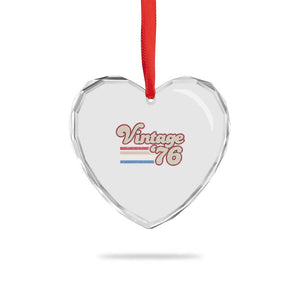 Vintage 50th Birthday Heart Crystal Glass Ornament Retro 1976 50 Year Old Stripes TS10 Print Your Wear