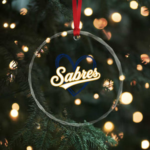 Vintage 70s Sabres Name Heart Script Style Crystal Glass Ornament Retro Distressed Tailgate Spirit Sports Fan TS02 Print Your Wear