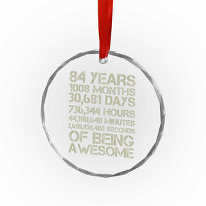 Vintage 84th Milestone Birthday Crystal Glass Ornament 84 Years Of Being Awesome