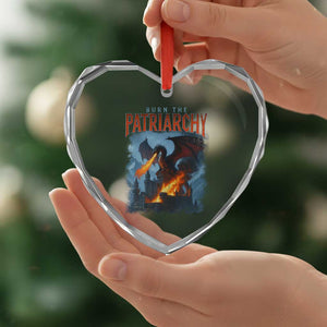 Vintage 90s Feminism Dragon Heart Crystal Glass Ornament Burn the Patriarchy TS10 Print Your Wear