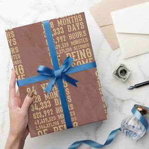 Vintage 94th Birthday Gift Wrapping Paper Roll 94 Years Of Being Awesome