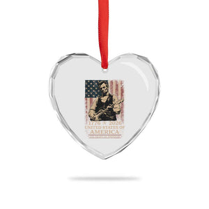 Vintage Abraham Lincoln Abe Lincoln Playing Guitar 250 Years Heart Crystal Glass Ornament 1776 2026 Humor Patriotic USA Flag TS10 Print Your Wear