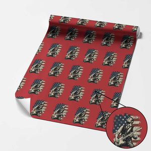Vintage Abraham Lincoln Playing Electric Guitar Wrapping Paper Roll Patriotic Rocker Gift TS12 Red Print Your Wear