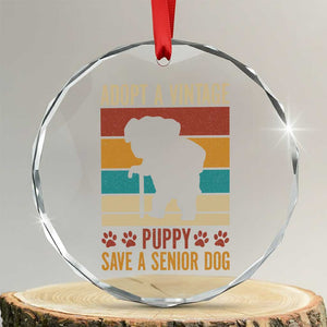 Vintage Adopt a Senior Dog Crystal Glass Ornament Rescue Animal Adoption Old Dog Shelter Pet TS10 Transparent Glass 3'' Circle Print Your Wear