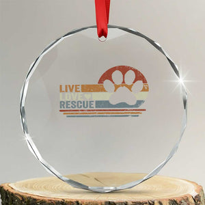 Vintage Adopt A Shelter Pet Crystal Glass Ornament Live Love Rescue Cat Dog Adoption Animal Rescue TS10 Transparent Glass 3'' Circle Print Your Wear