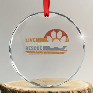 Vintage Adopt A Shelter Pet Crystal Glass Ornament Live Love Rescue Cat Dog Adoption Animal Rescue TS10 Transparent Glass 3'' Circle Print Your Wear