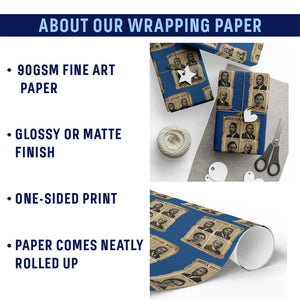 Vintage African American Heroes Wrapping Paper Roll Black Pride Inspiration TS12 Print Your Wear