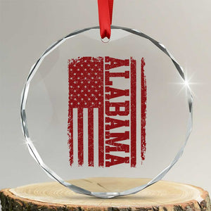 Vintage Alabama Fan Crystal Glass Ornament Classic Retro City USA Flag Game Day TS10 Transparent Glass 3'' Circle Print Your Wear