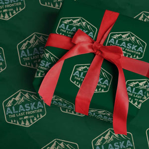 Vintage Alaska The Last Frontier Wrapping Paper Roll Retro Alaskan Bear Mountain Souvenir TS10 Green Print Your Wear