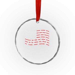 Vintage American Flag 50 States Crystal Glass Ornament Patriotic Gift TS12 Print Your Wear
