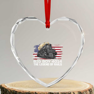 Vintage American Steam Train Heart Crystal Glass Ornament Legend of the Rails Heritage Pride TS02 Transparent Glass 3'' Heart Print Your Wear