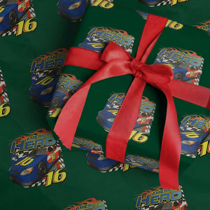 Vintage Americana Speed Legend 16 Tribute Wrapping Paper Roll American Hero #16 Stock Car Memorial - Print Your Wear